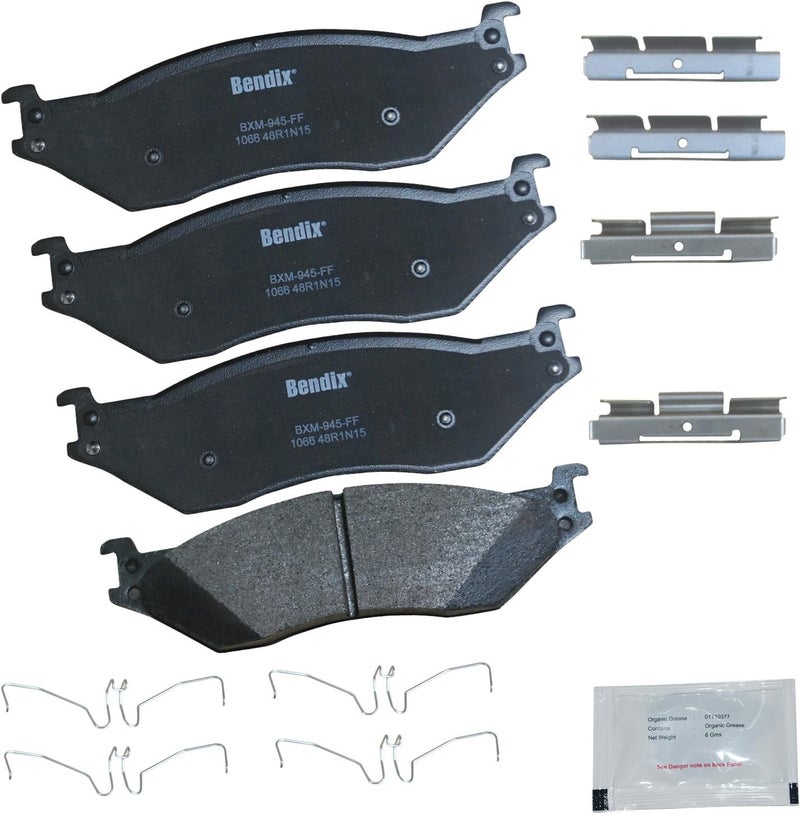 Bendix Priority1 CFM1066 Semi-Metallic Brake Pads for Fleetwood Bounder,Anniversary Edition,Bounder Classic,Flair,LXE,Fortis,Southwind,Ford F-53 Motorhome,F-53,F-59 Stripped Chassis,F-450 Super Duty - Image 1